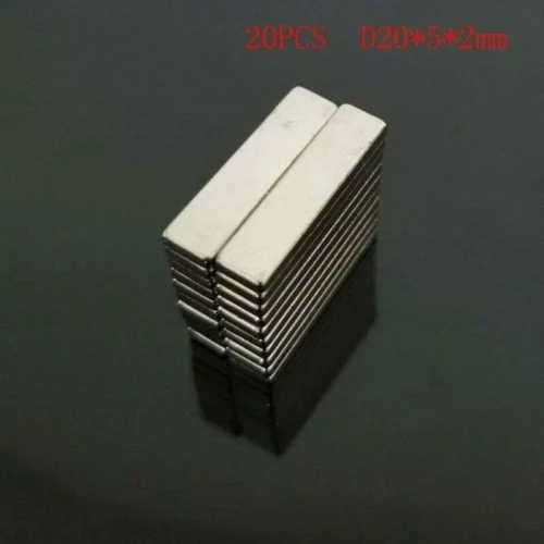 20 Magneti Neodimio 20X5X2 mm Calamita Potente Fimo