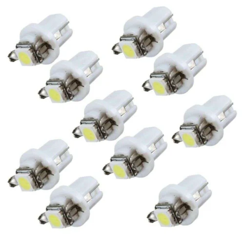 10 Pezzi Lampadina B8.5D Bx8.5D Bax10D (Base T5) Led Bianco