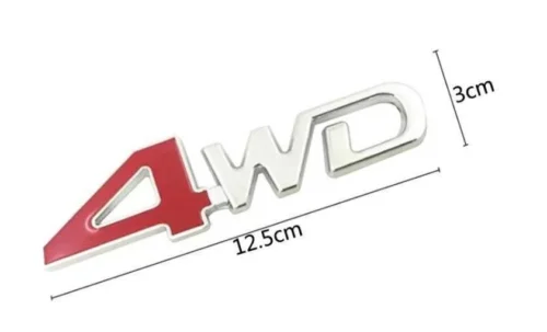 Adesivo 3D Auto 4Wd 4X4 Cromato Metallizzato Alta Qualita