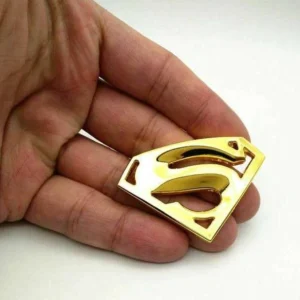 Adesivo 3D Superman Alta Qualita Metallo Dorato Emblema