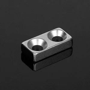 4 Pezzi Lotto Magnete Neodimio 20X10X4Mm Con Fori 4Mm