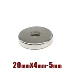 2 Pezzi Magneti al Neodimio NdFeB Rotondi 20x4mm Foro 5mm