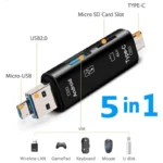 USB 2.0 Multifunzione 5 in 1 Micro USB / Type C / Lettore di Schede SD
