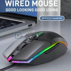 Mouse Gaming Cablato 1600dpi 6 Pulsanti RGB Silenzioso