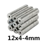 2pz Magneti Neodimio 12x4mm con Foro 4mm N35