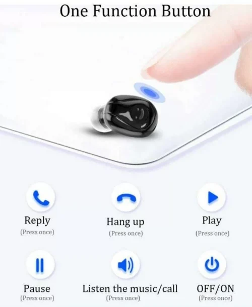 Auricolare In-Ear Bluetooth 5.0 Pearl Black Wireless