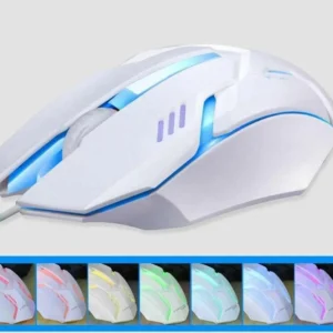 Mouse Gaming Con Filo Kebidu S1 Bianco 7 Colori Led Gamer