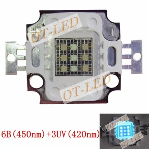 Led 10W Ibrido Royal Blu + Uv 395-400Nm Mix Super Attinico