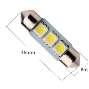 Lampadine Siluro 36mm 5050 C5W 3 Led Auto Targa 10 Pezzi