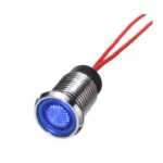 Spia Led Blu 12V Dc Metallo "Conico" 8Mm Auto Moto Camper